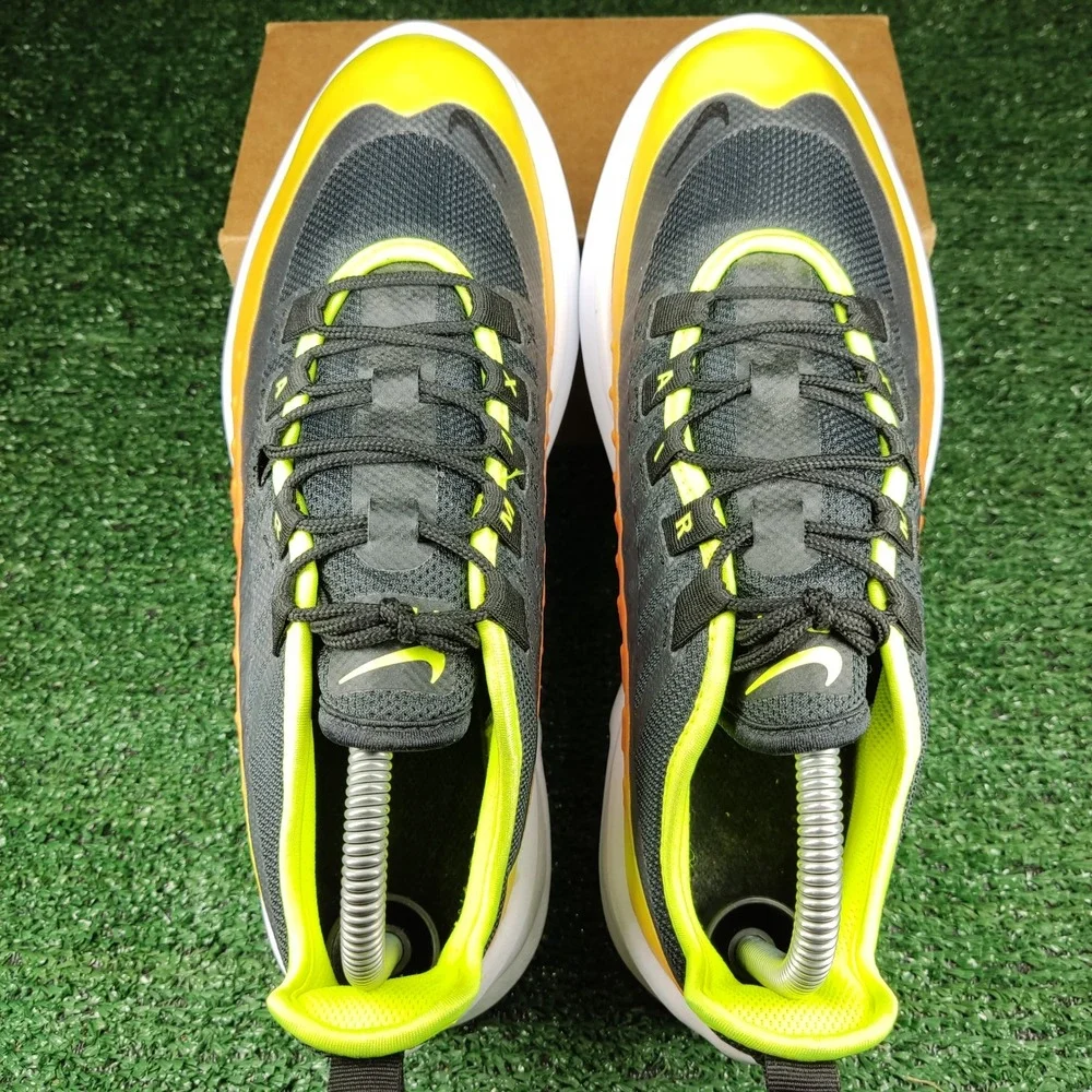 Nike Sneakers Kids 6.5Y Black Air Max Axis AV7590-001 Volt Orange Athletic Shoes